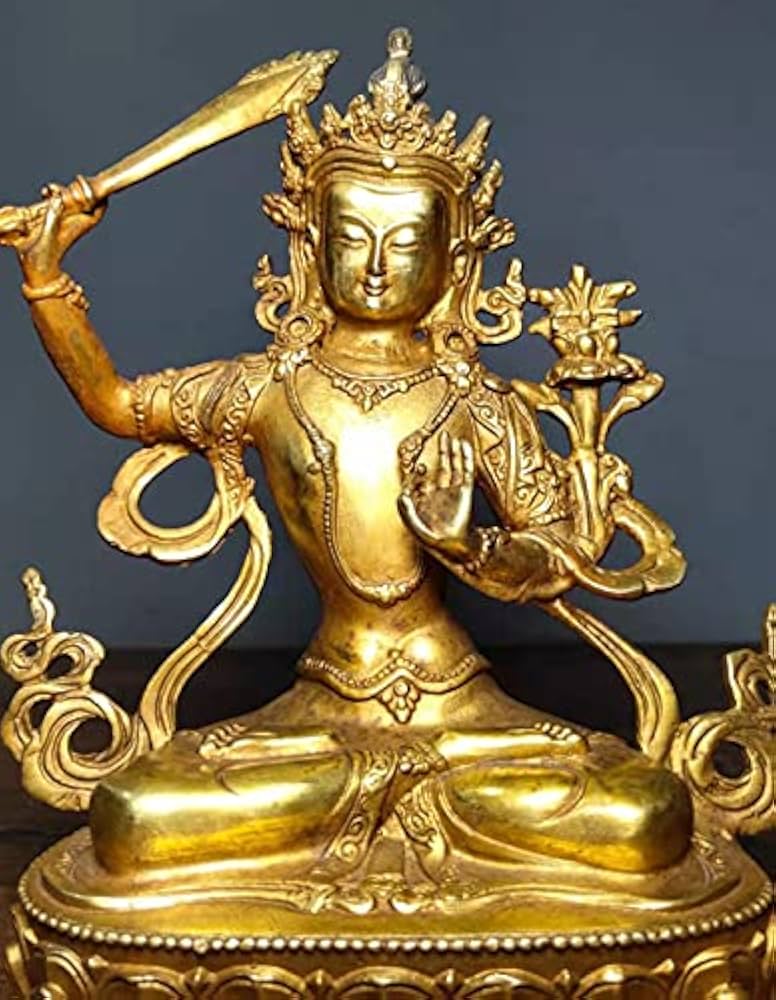 文殊菩薩　仏像 真鍮　マンジュシュリー　statue of Manjushri Statue of Manjushri | Project Himalayan Art